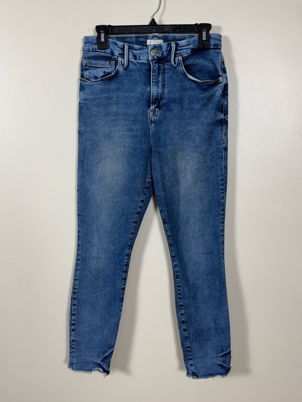 Good American Good Waist High Rise Skinny Crop Jean Size 12 Dark Wash